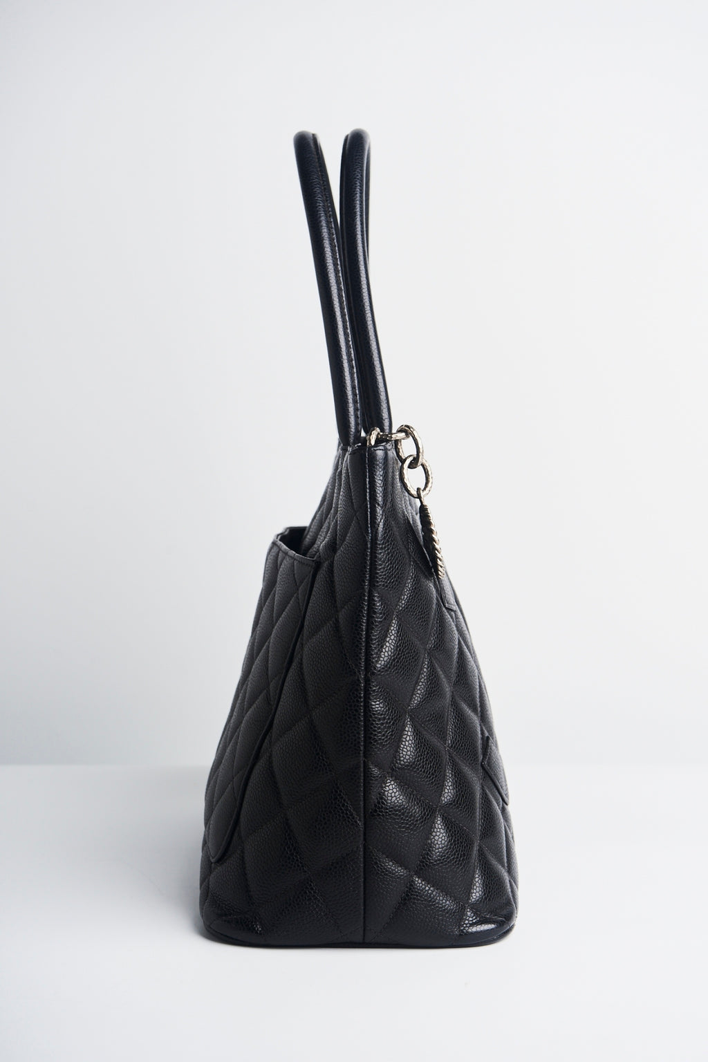Chanel caviar medallion silver hardware