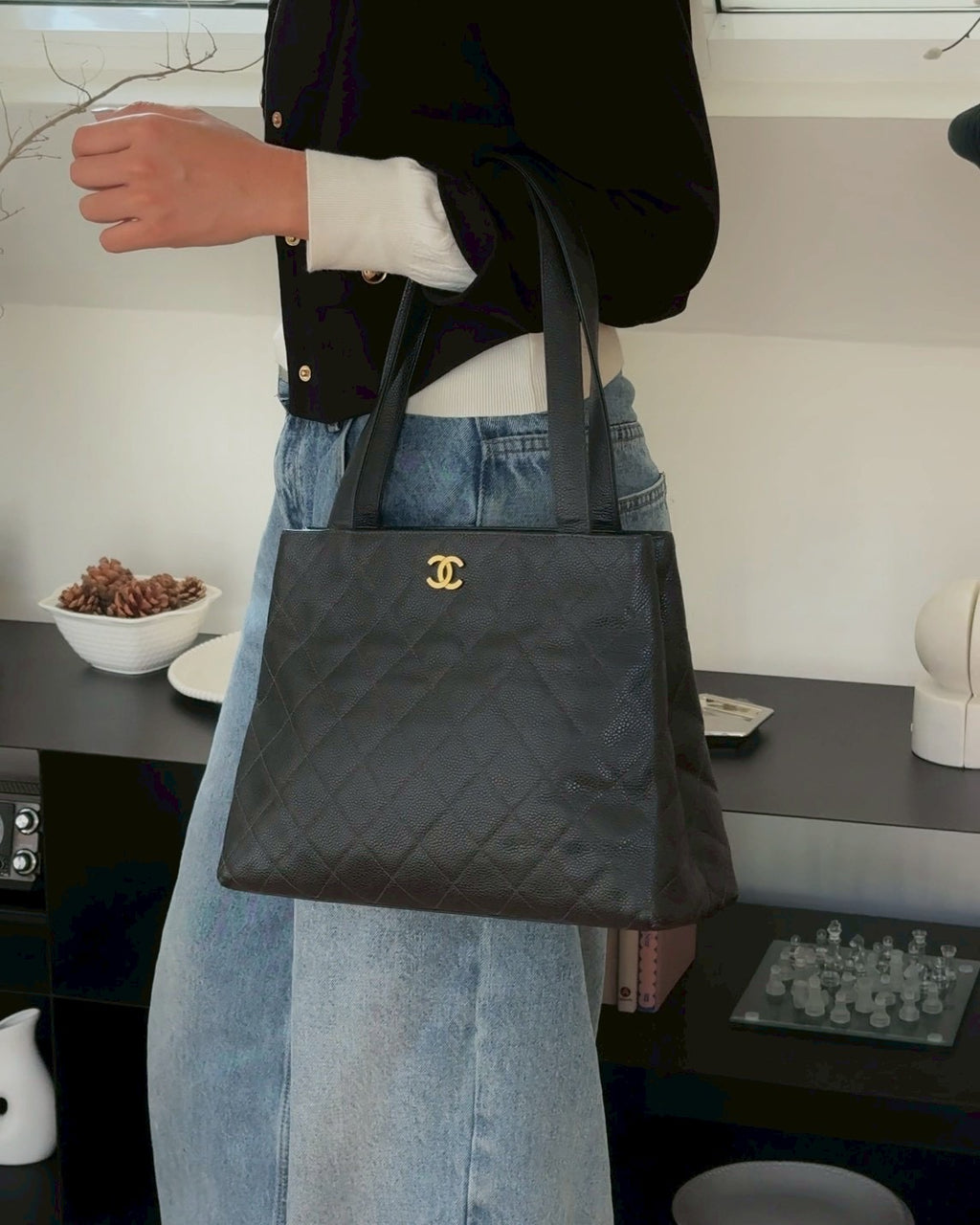 Chanel rhombic quilted caviar