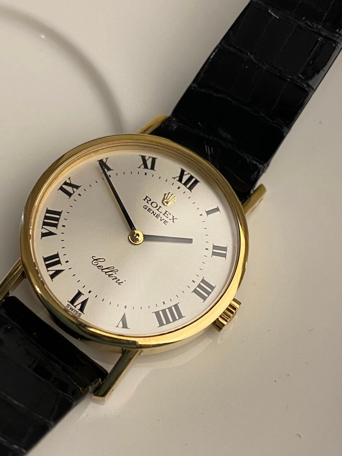 rolex cellini white dial 18k