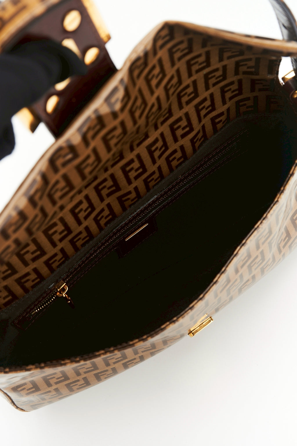 Fendi zucca baguette patent