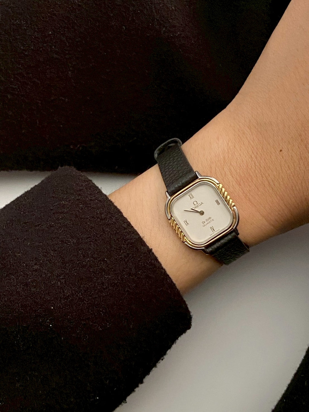 Omega deville white dial twotone 1387