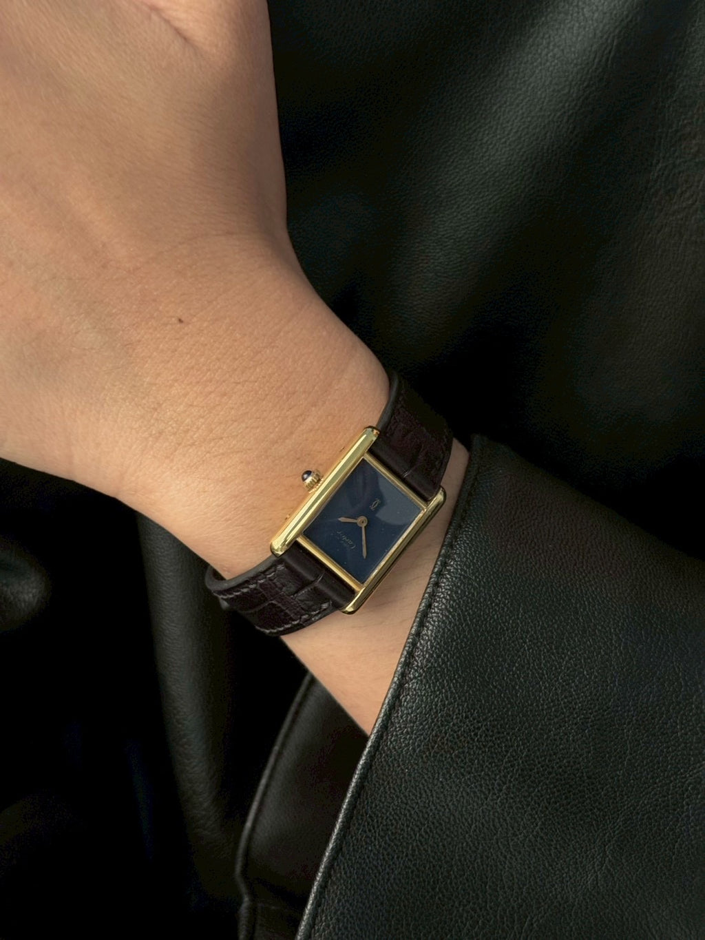 Cartier tank Manual blue s size. C.4849