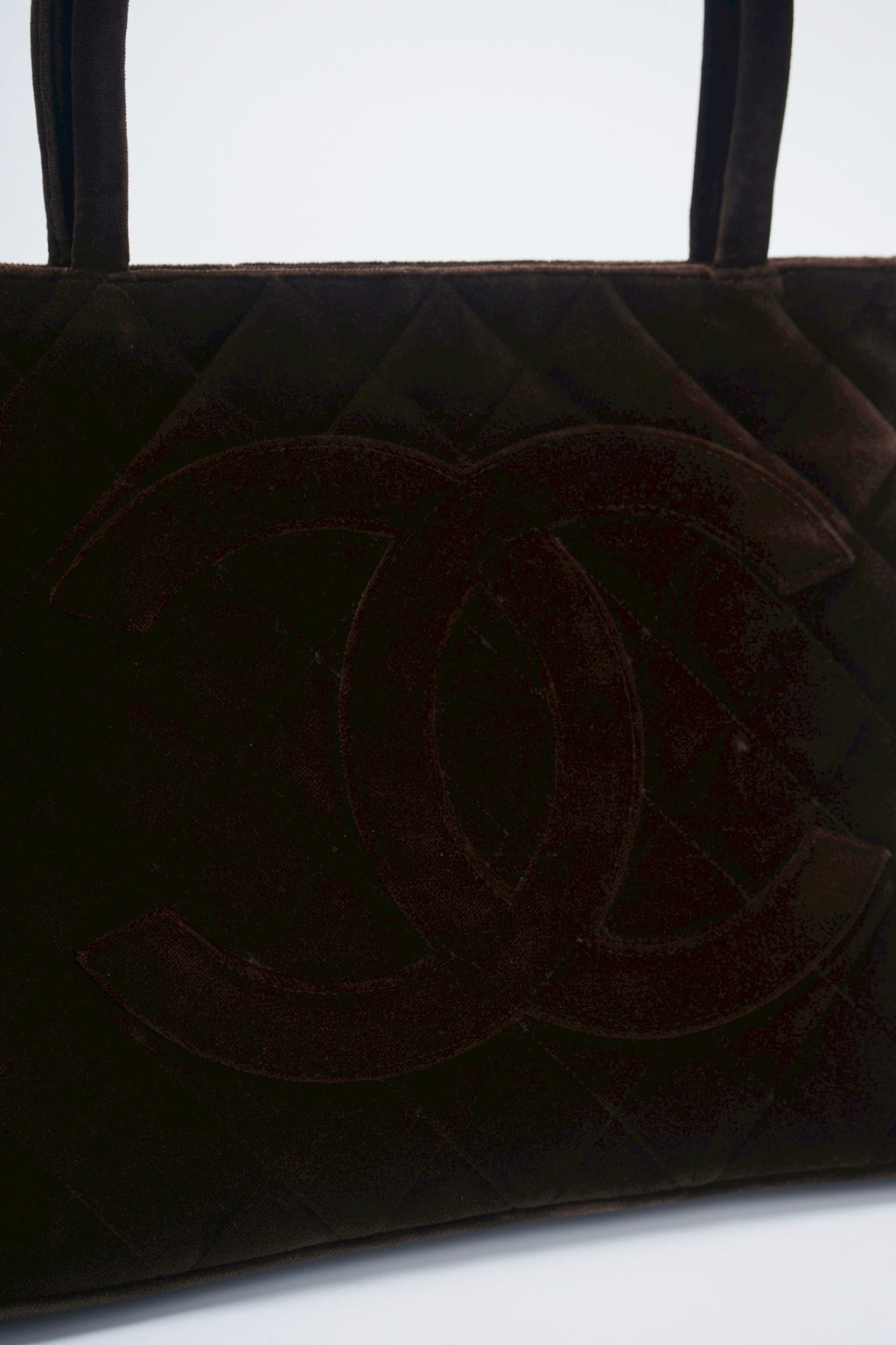 Chanel velvet medallion tote