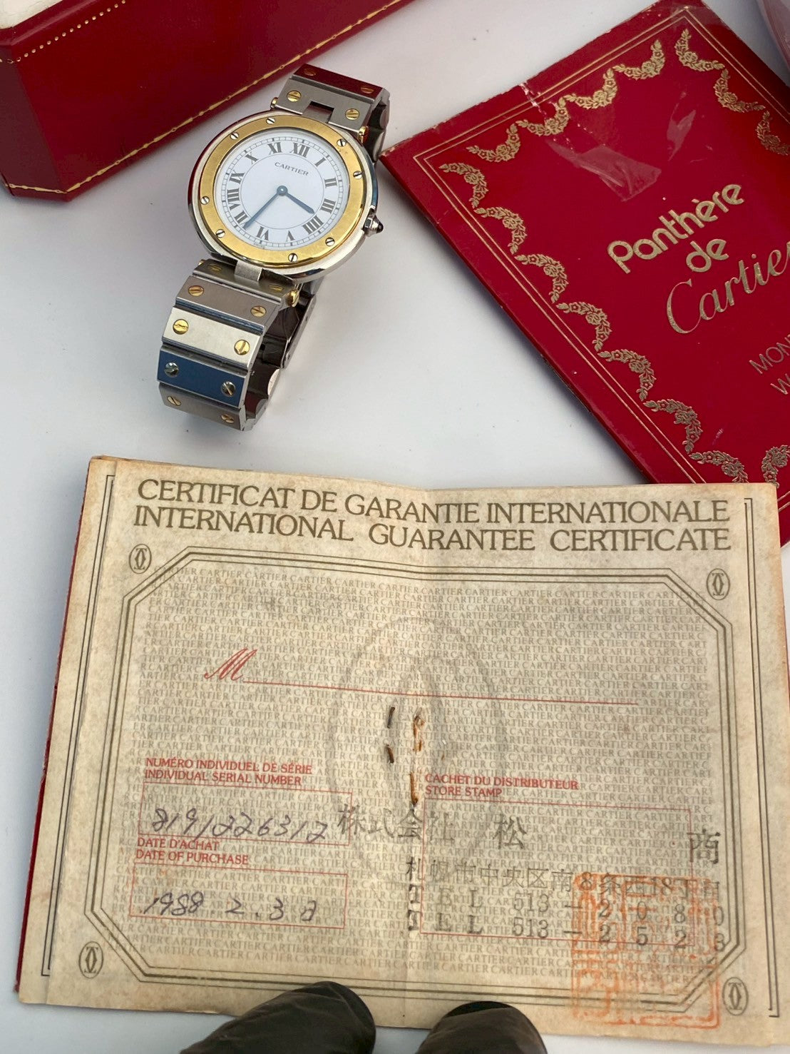 Cartier santos round LM c.6312