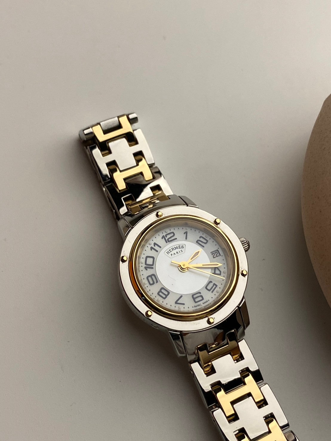 Hermes two tone pearl dial c.8638