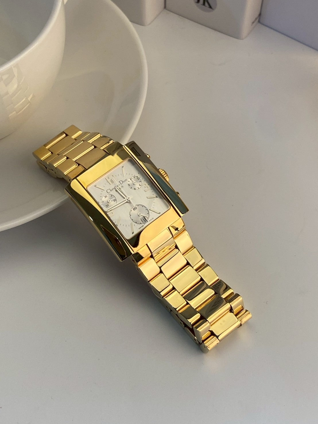 Dior gold gray dial chronograph c.5772
