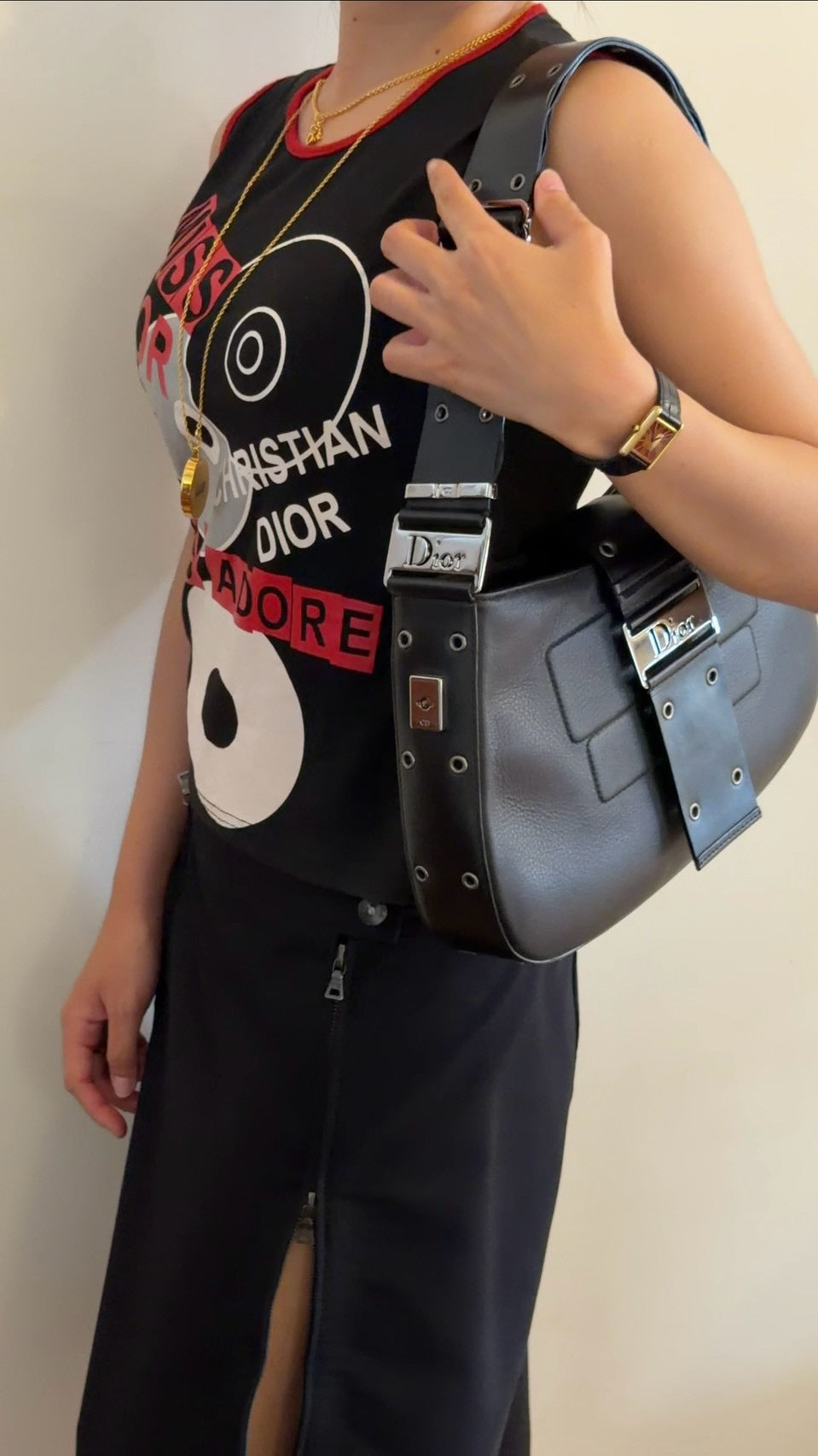 Dior street-chic shoulder