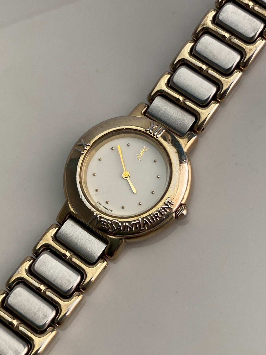 Ysl white dial twotone