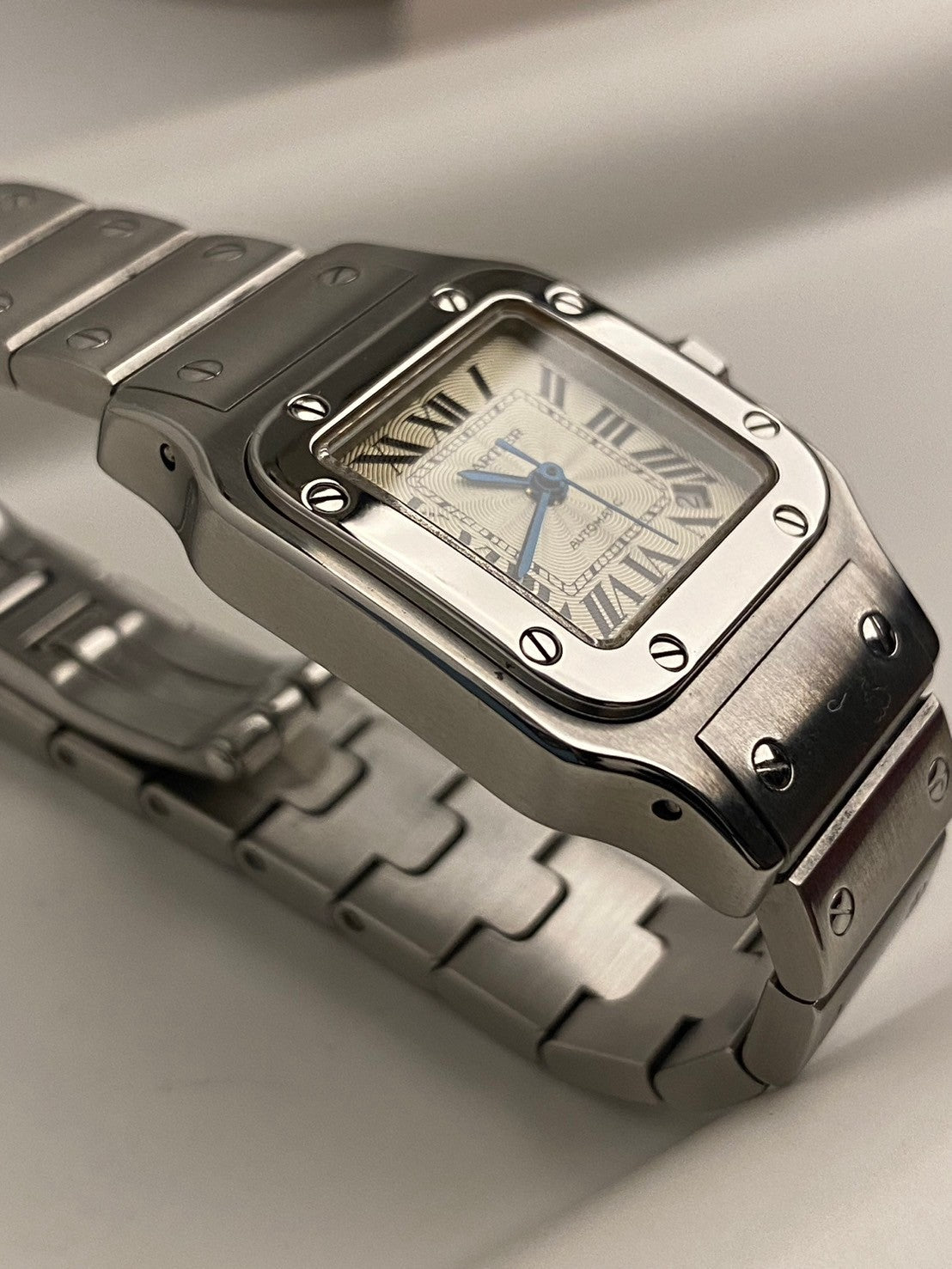 Cartier santos automatic white date