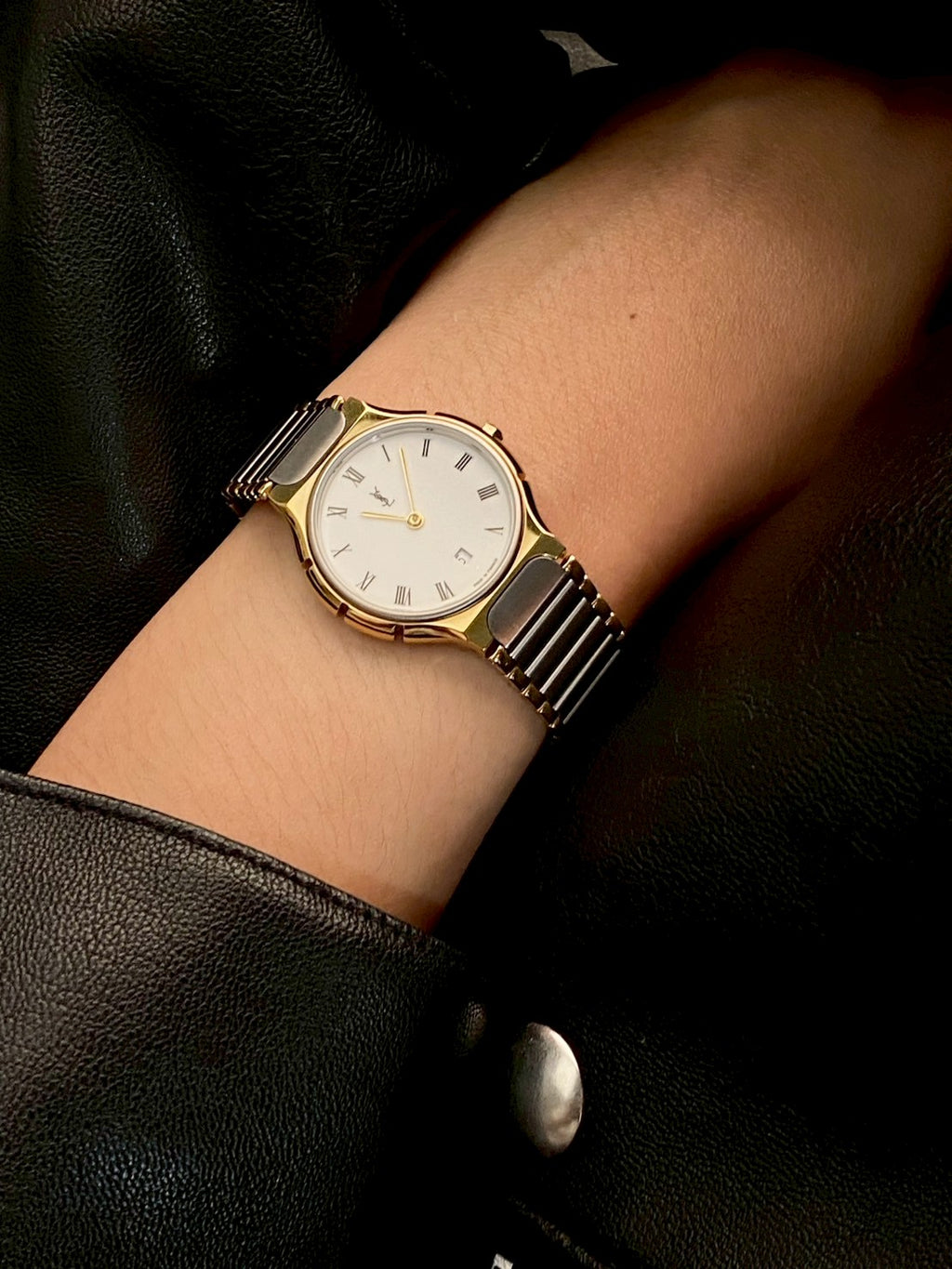 YSL twotone date watch c.0405