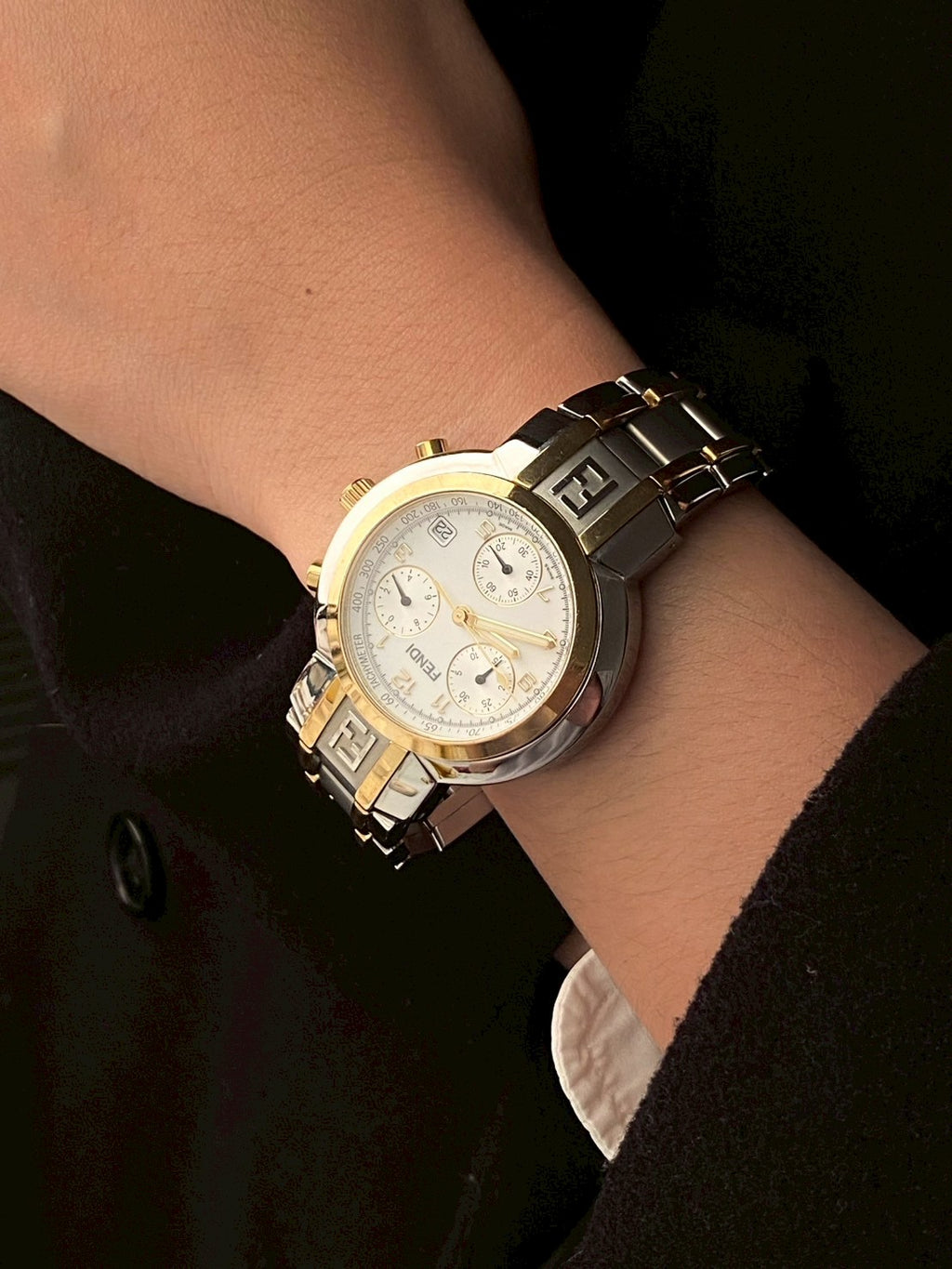 Fendi twotone chronograph c.239
