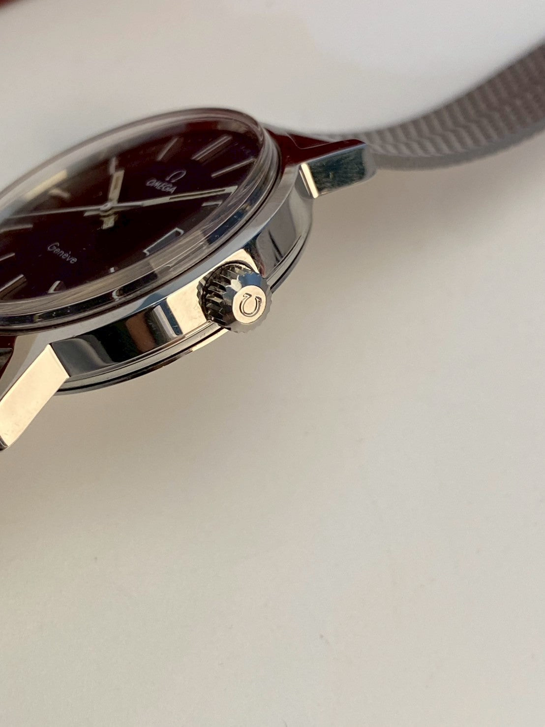 Omega geneve blue dial date watch auto