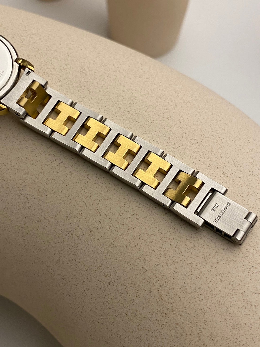 Hermes vintage two tone date lady c.7428