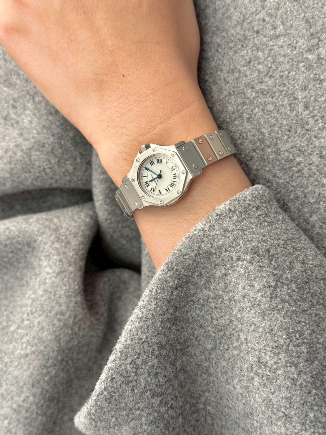 Cartier santos 8 silver white