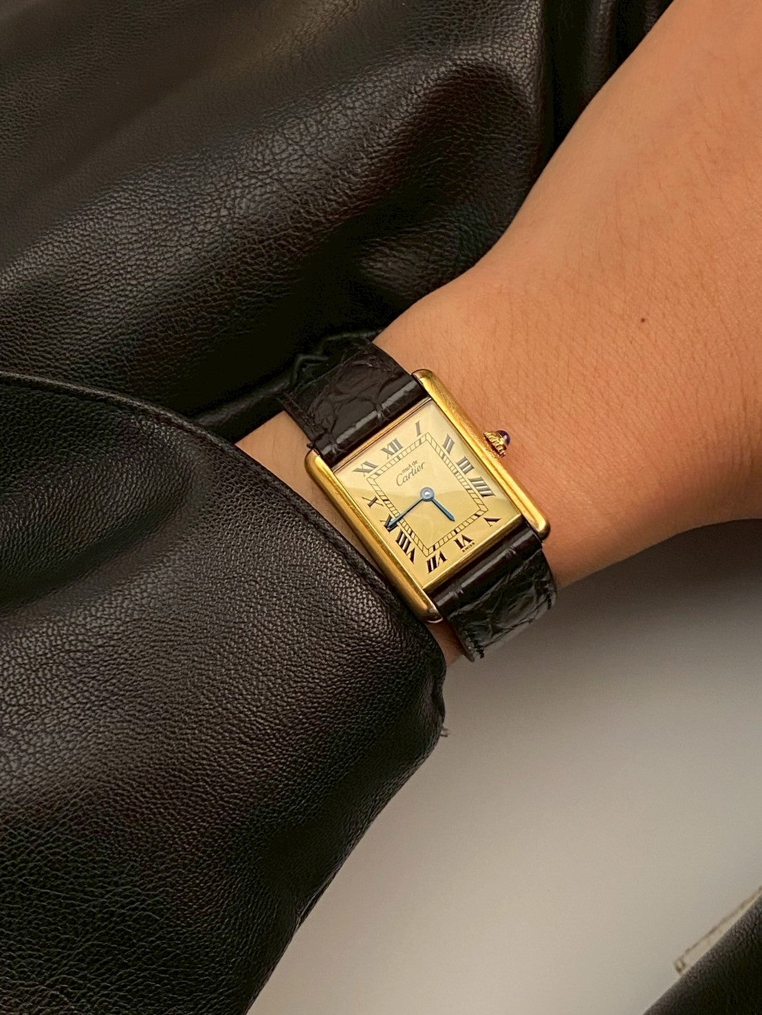 cartier tank gold dial LM c.0005