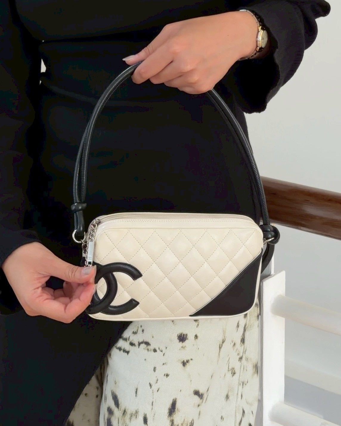 Chanel cambon white shoulder bag