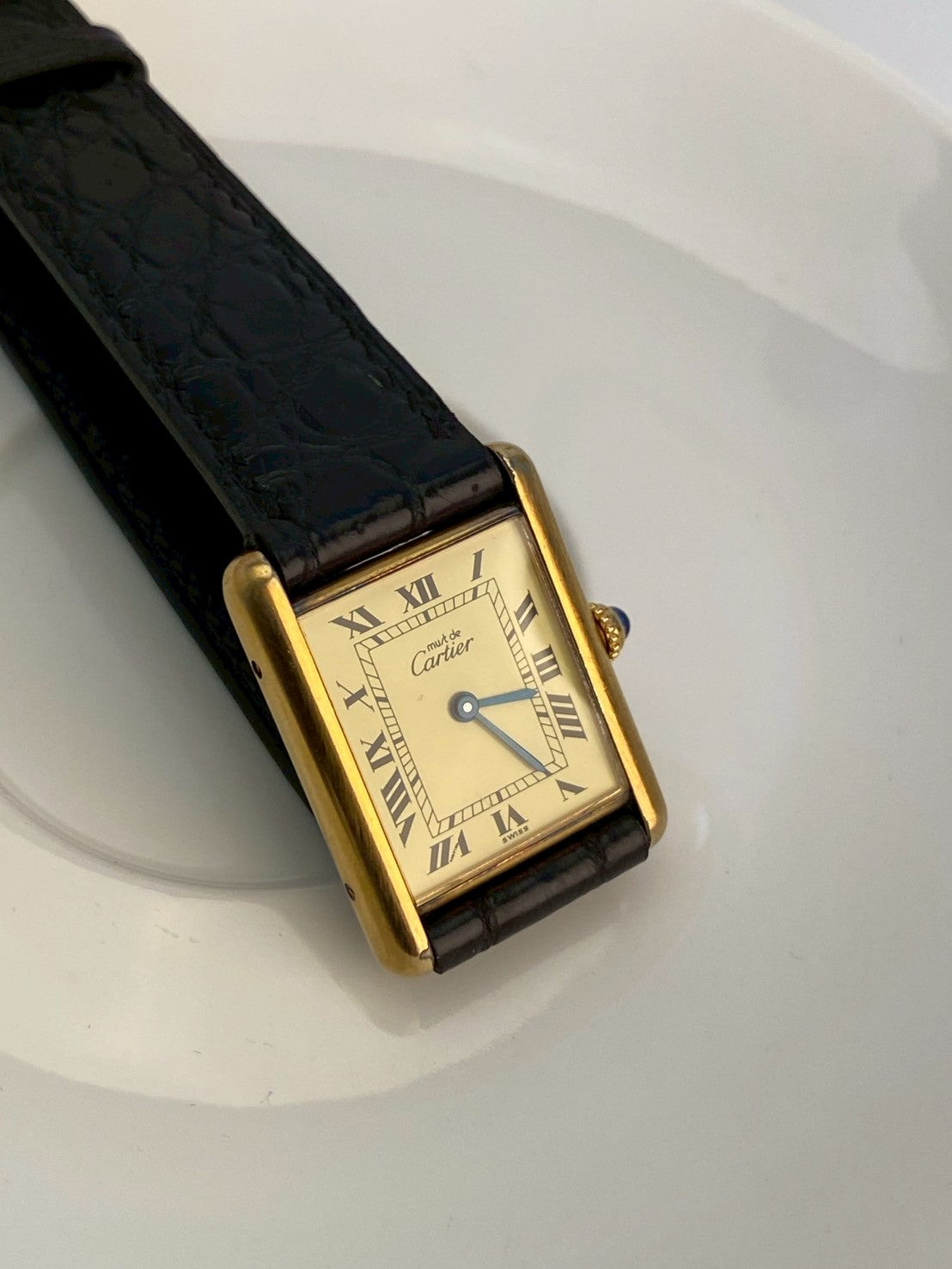 cartier tank gold dial LM c.0005