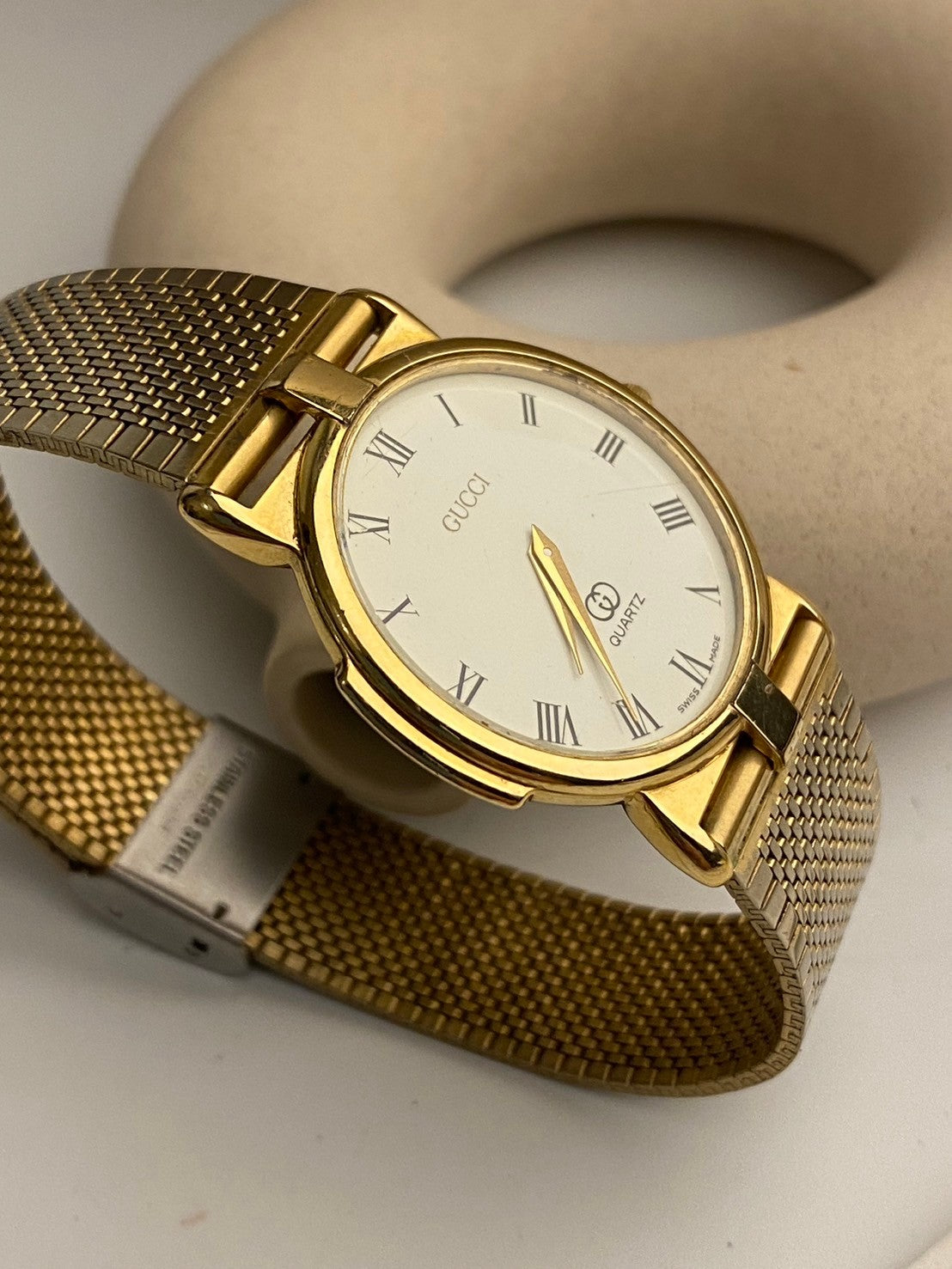Gucci white dial gold 3400FM