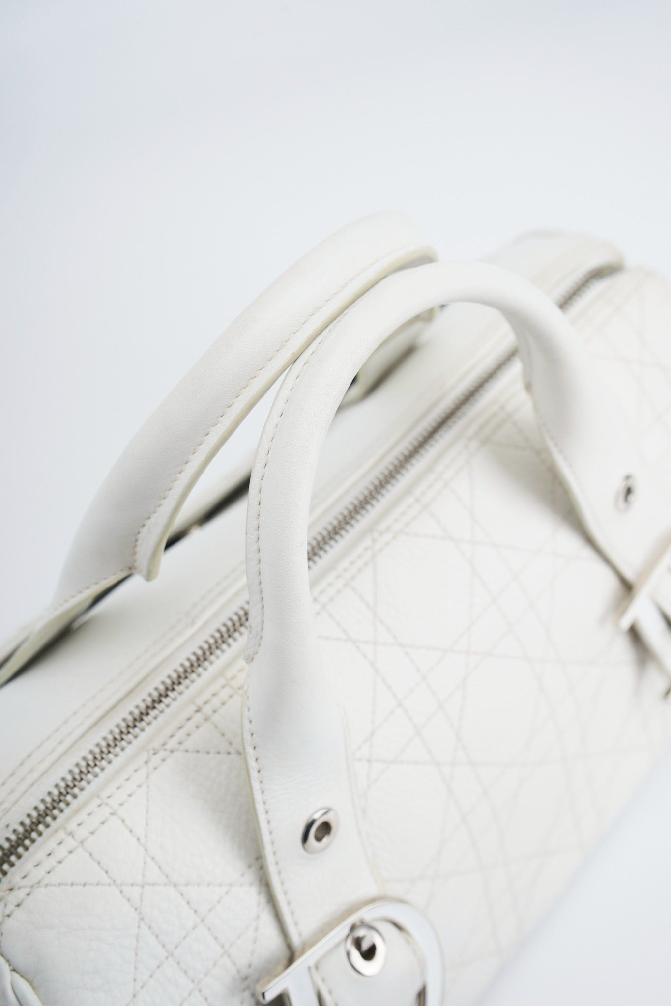 Dior logo white handbag