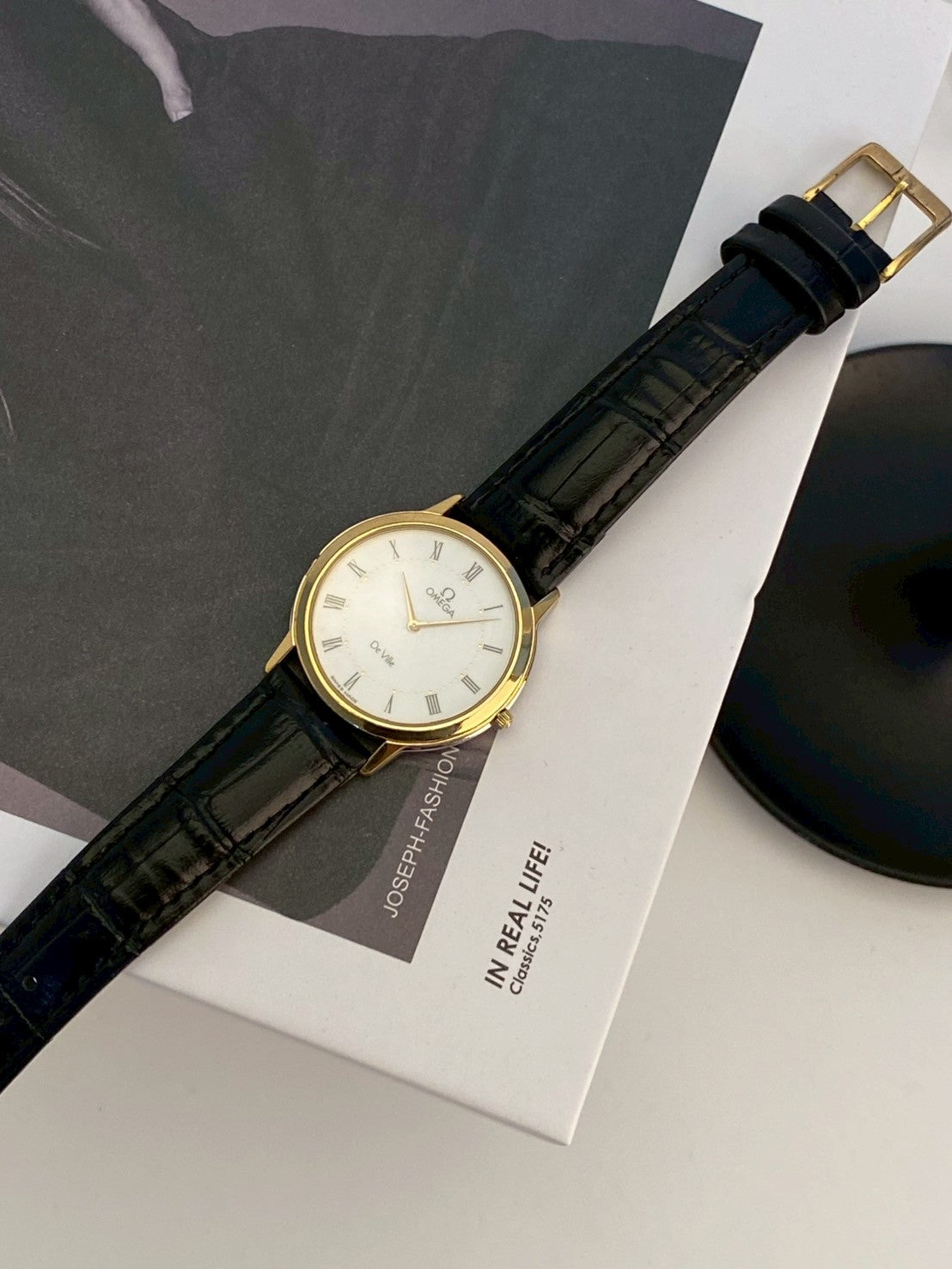 Omega deville white dial gold