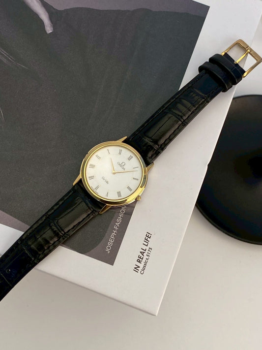 Omega deville white dial gold