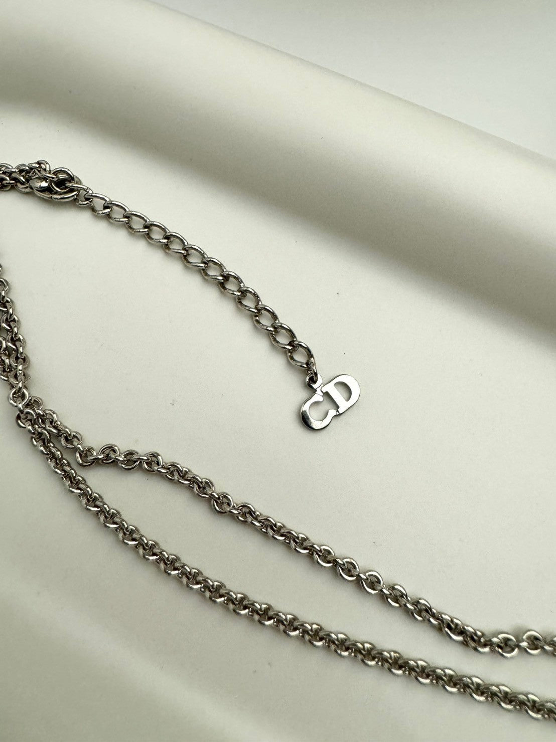 Dior logo silver necklace