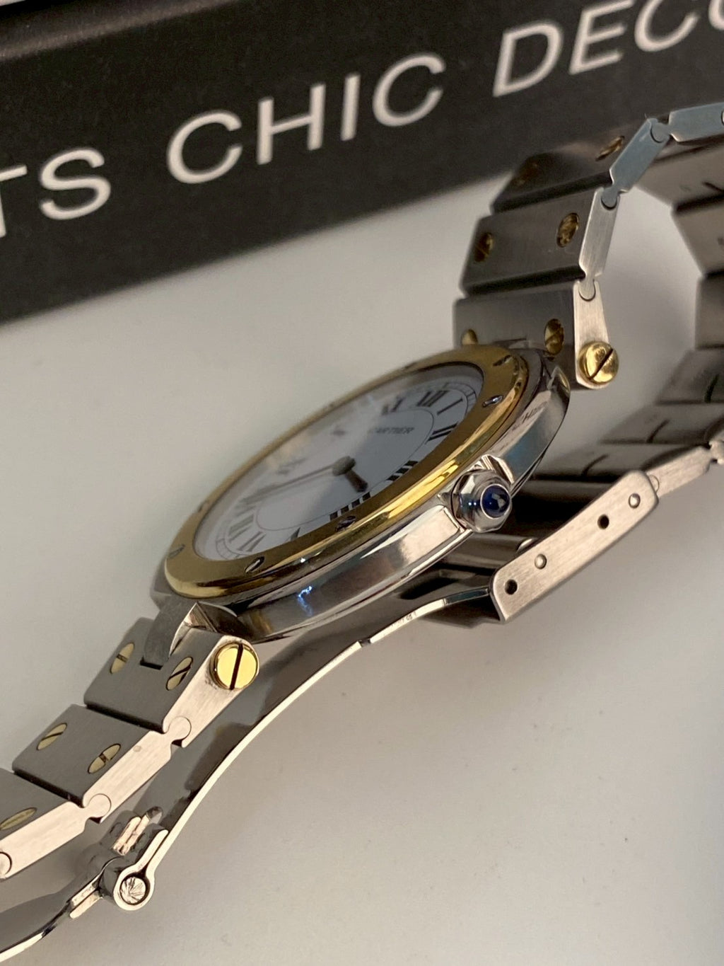 Cartier santos round LM c.6312