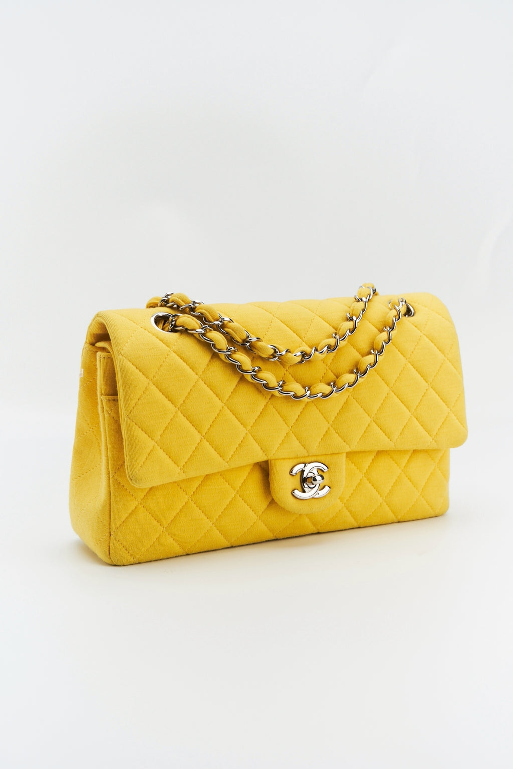 Chanel classic jersey double flab yellow