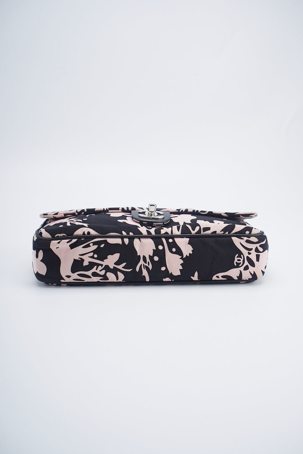 Chanel printed fabric round charm