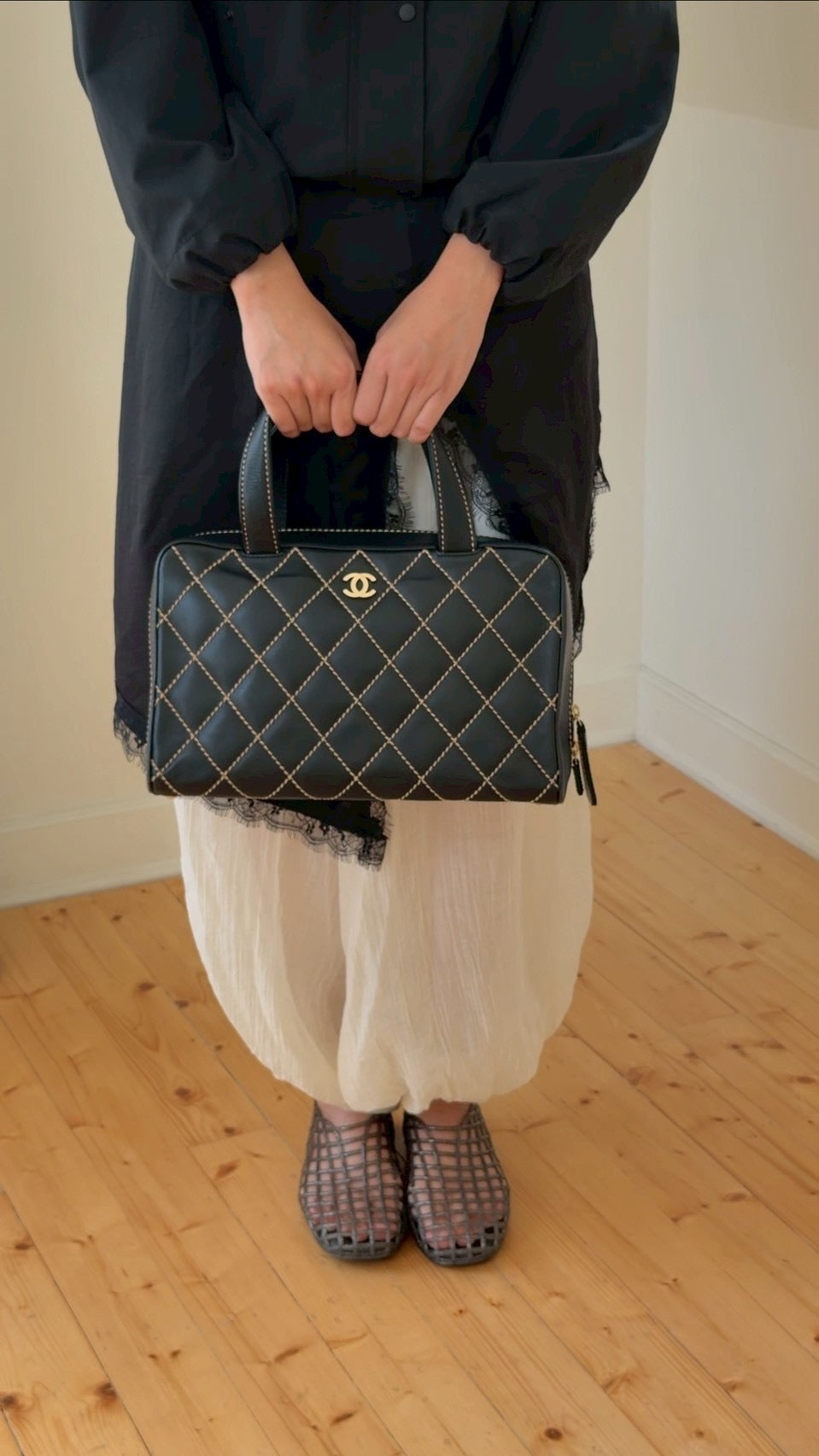 Chanel quilted hand bag