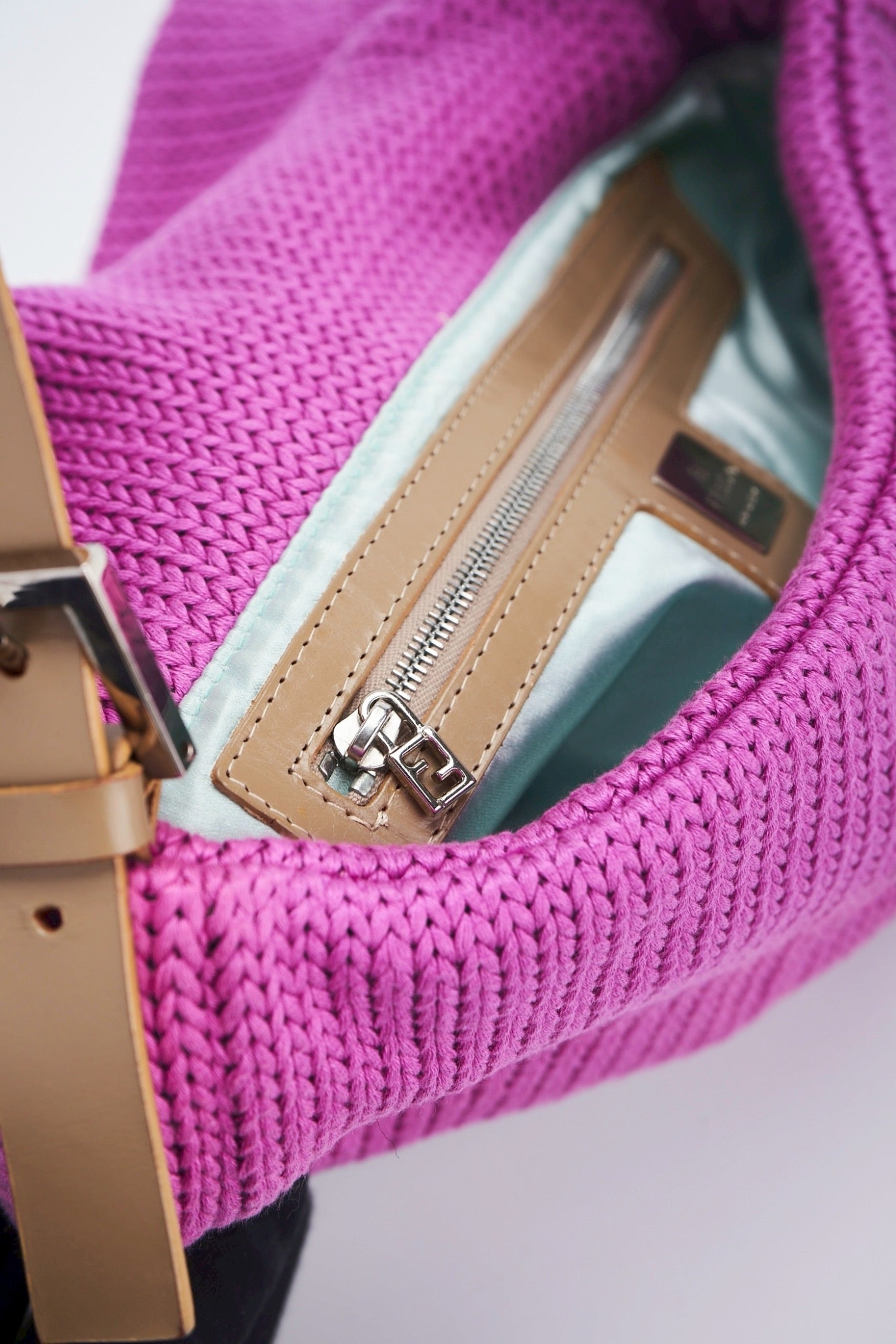 Fendi baguette knit bag