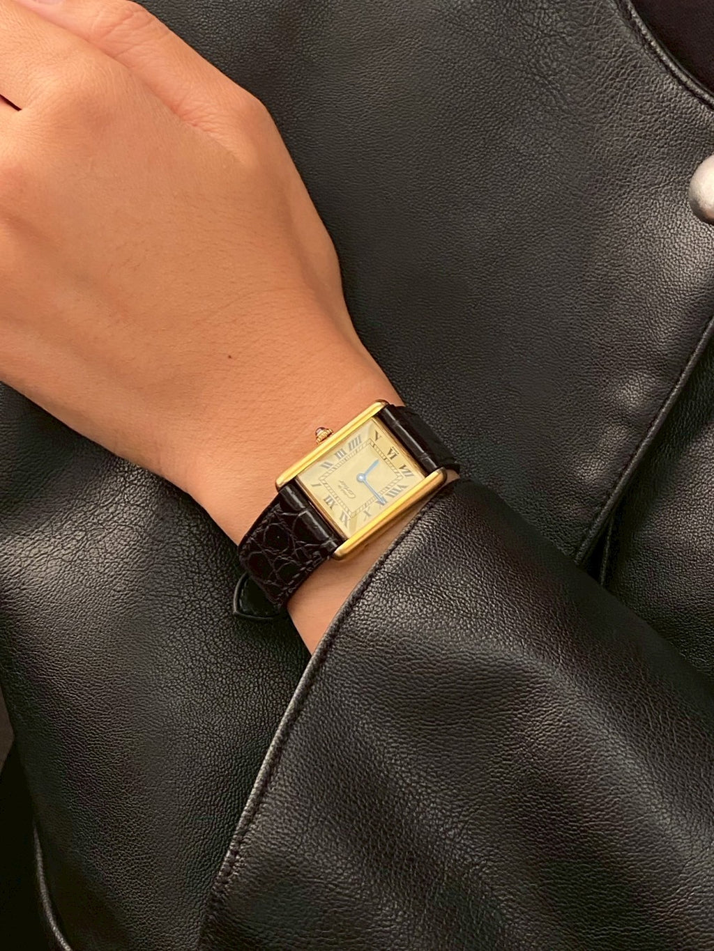 cartier tank gold dial LM c.0005