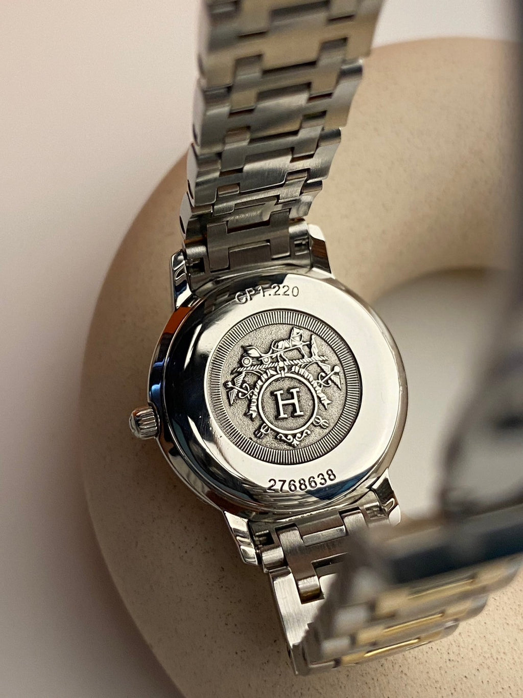 Hermes two tone pearl dial c.8638