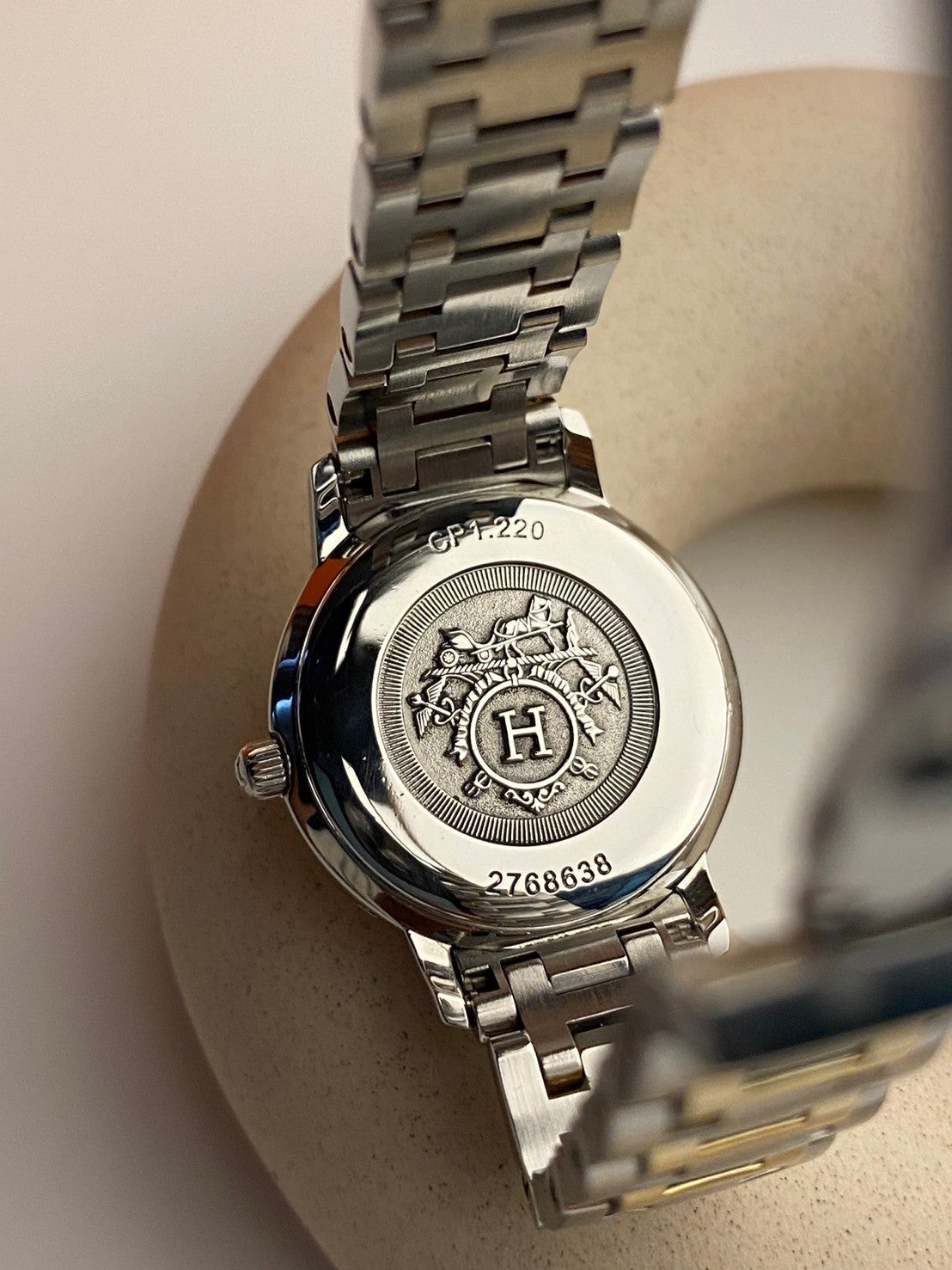 Hermes two tone pearl dial c.8638