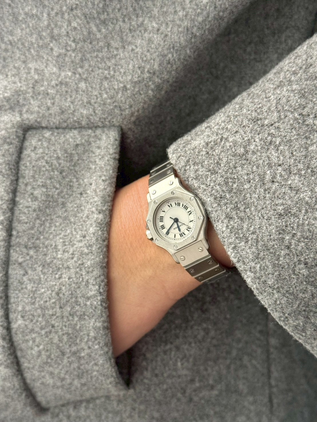 Cartier santos 8 silver white