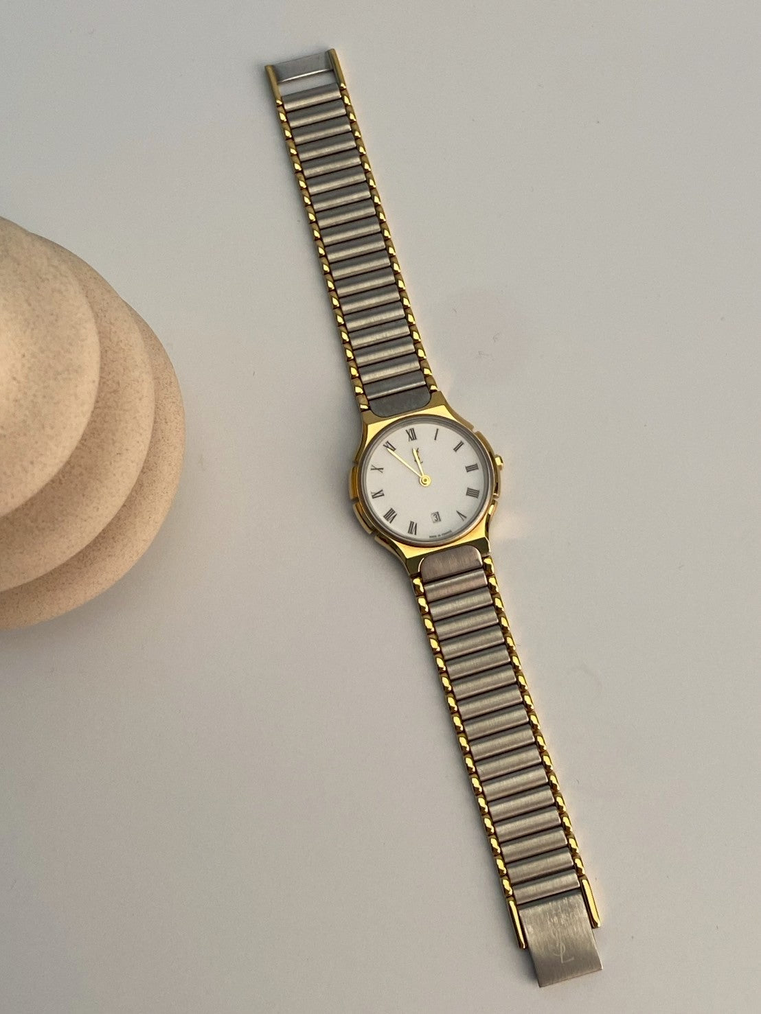 YSL twotone date watch c.0405