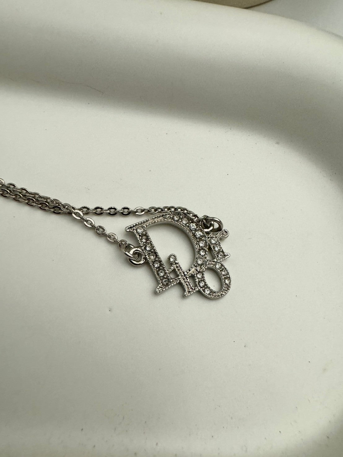 Dior crystal silver necklace