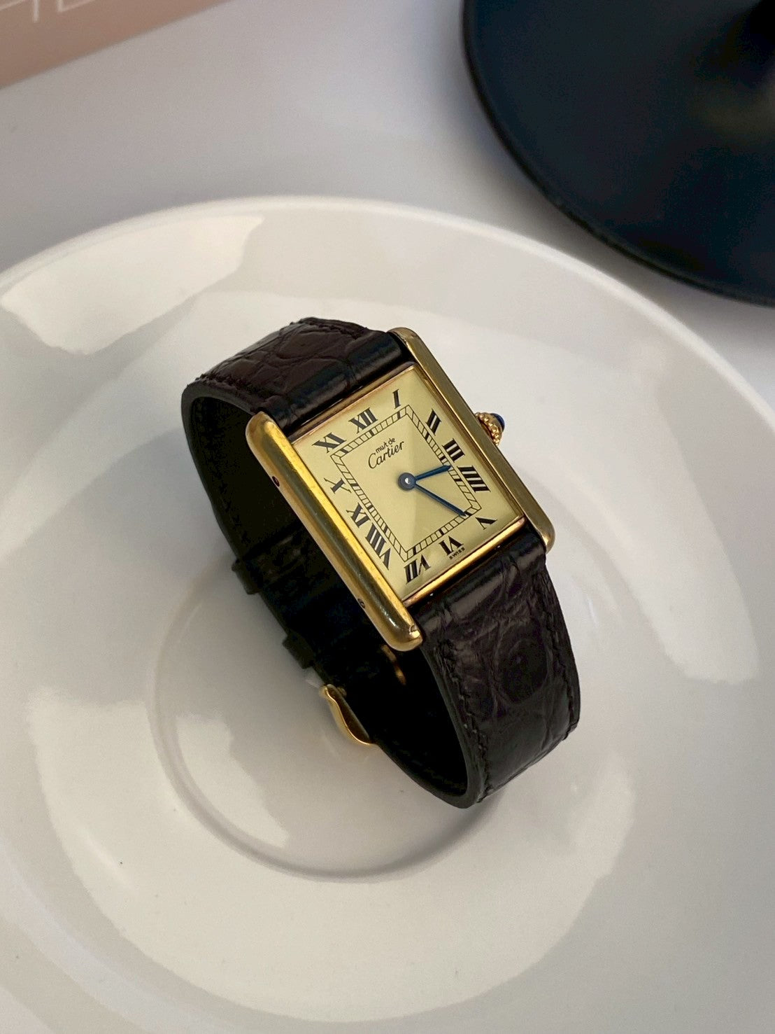 cartier tank gold dial LM c.0005