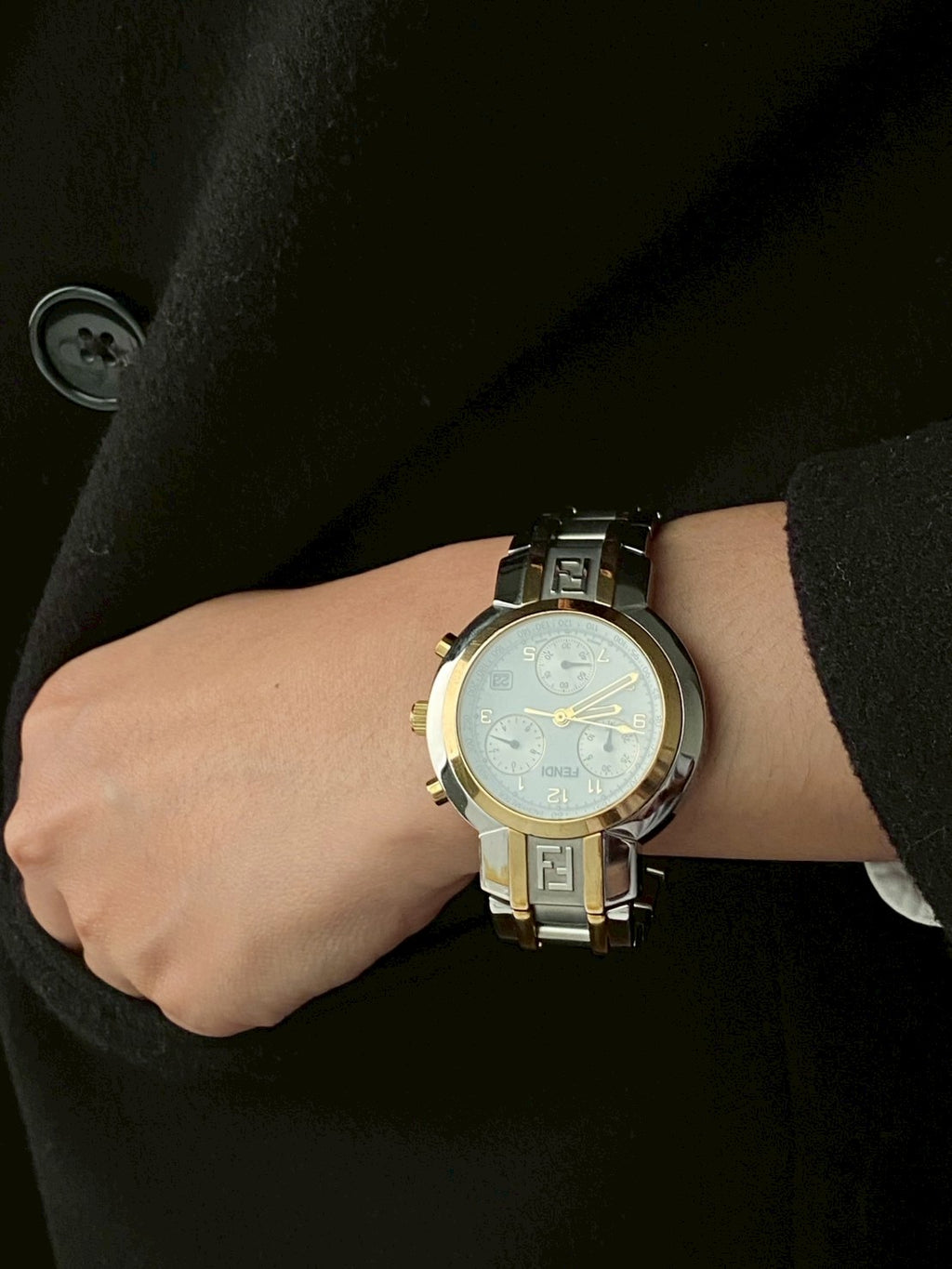 Fendi twotone chronograph c.239