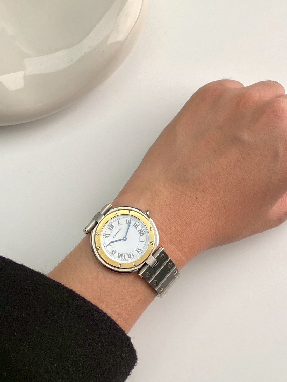 Cartier santos round LM c.6312