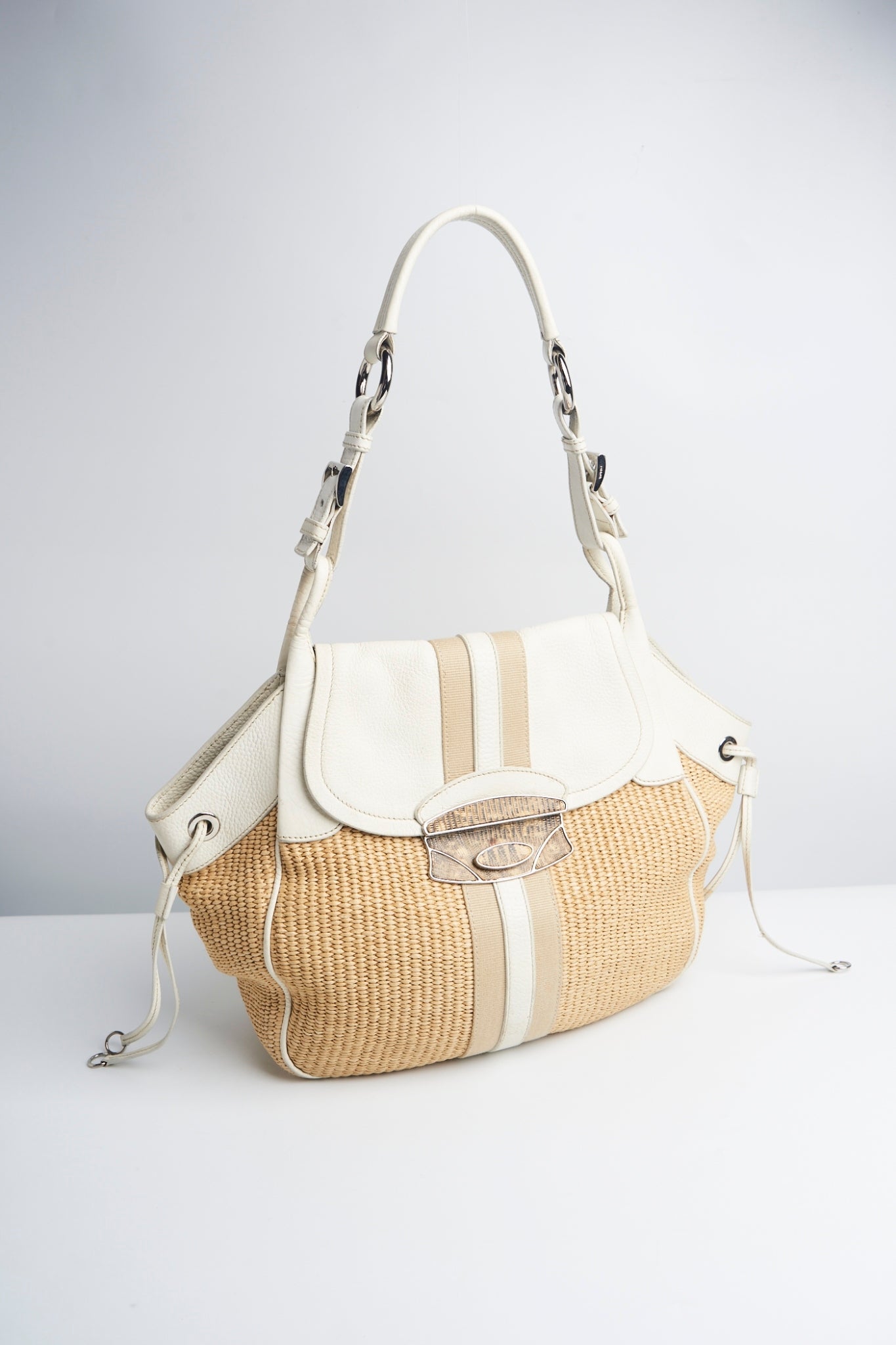 Prada raffia shoulder bag