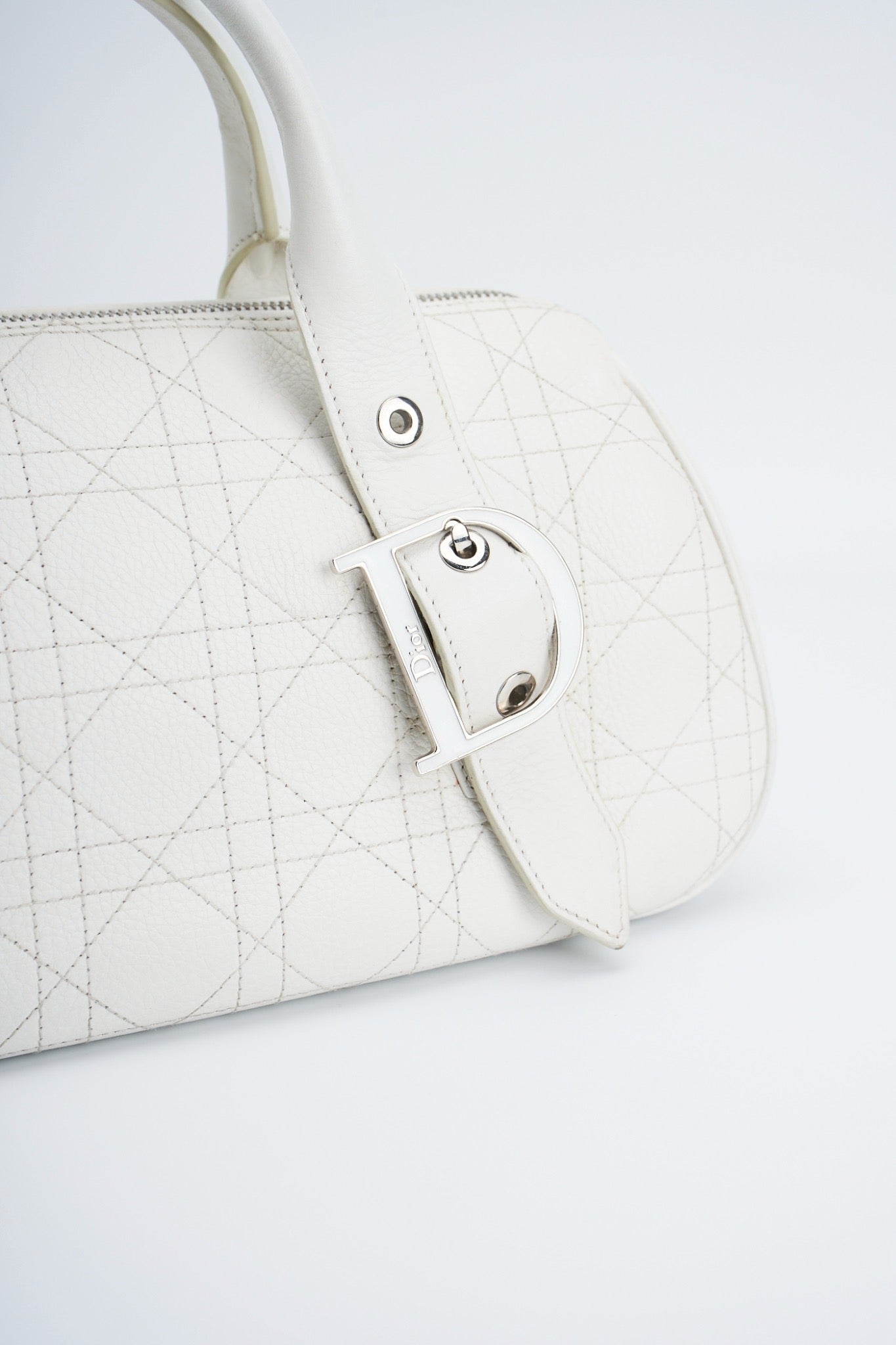 Dior logo white handbag