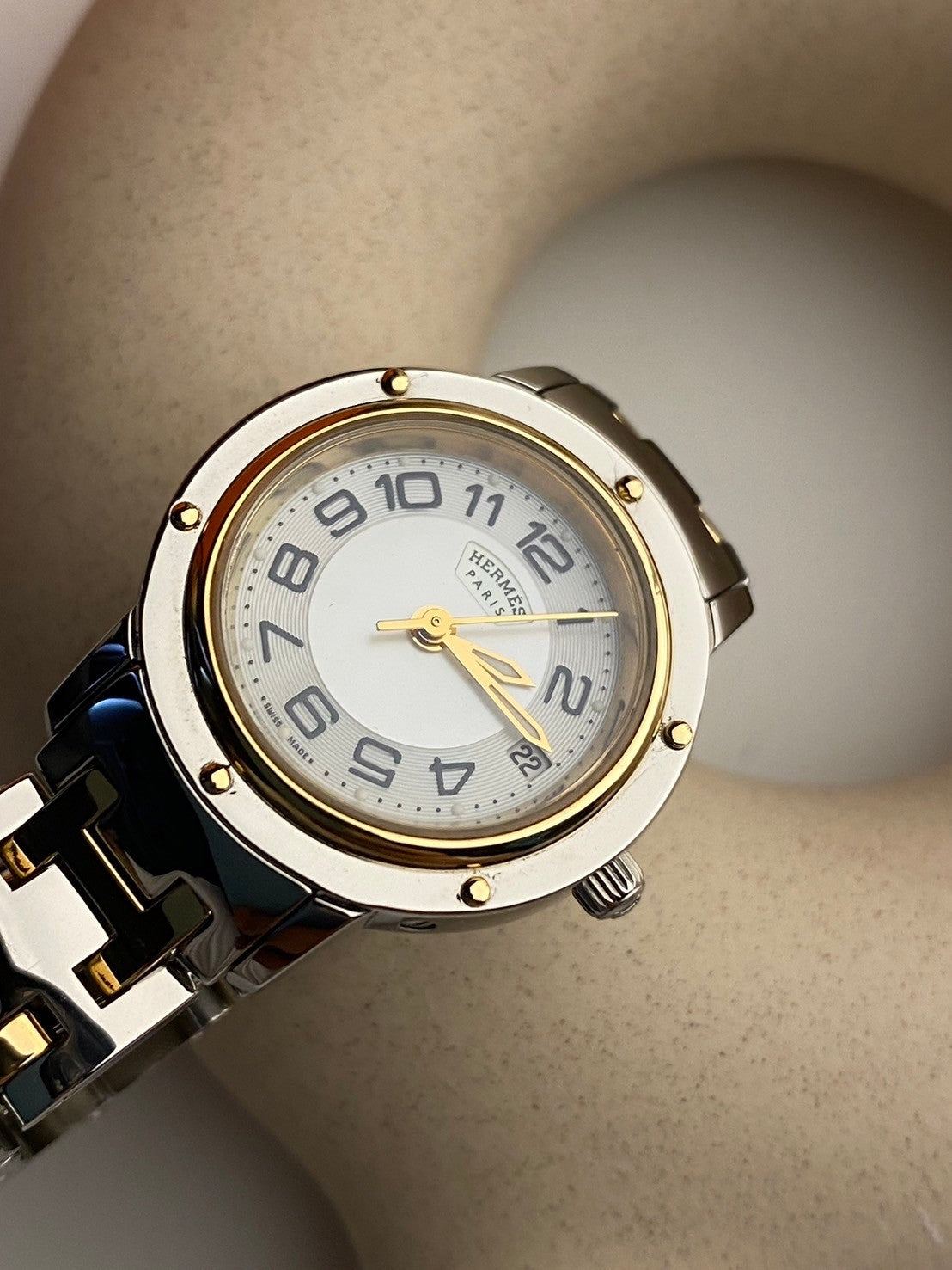 Hermes two tone pearl dial c.8638