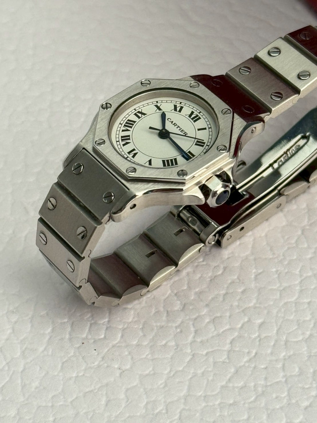 Cartier santos 8 silver white