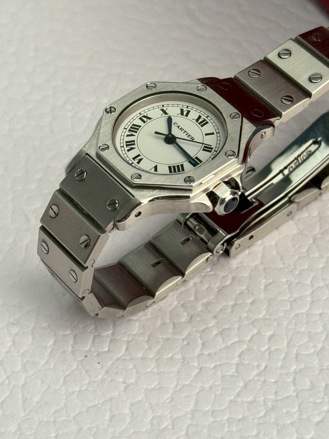 Cartier santos 8 silver white