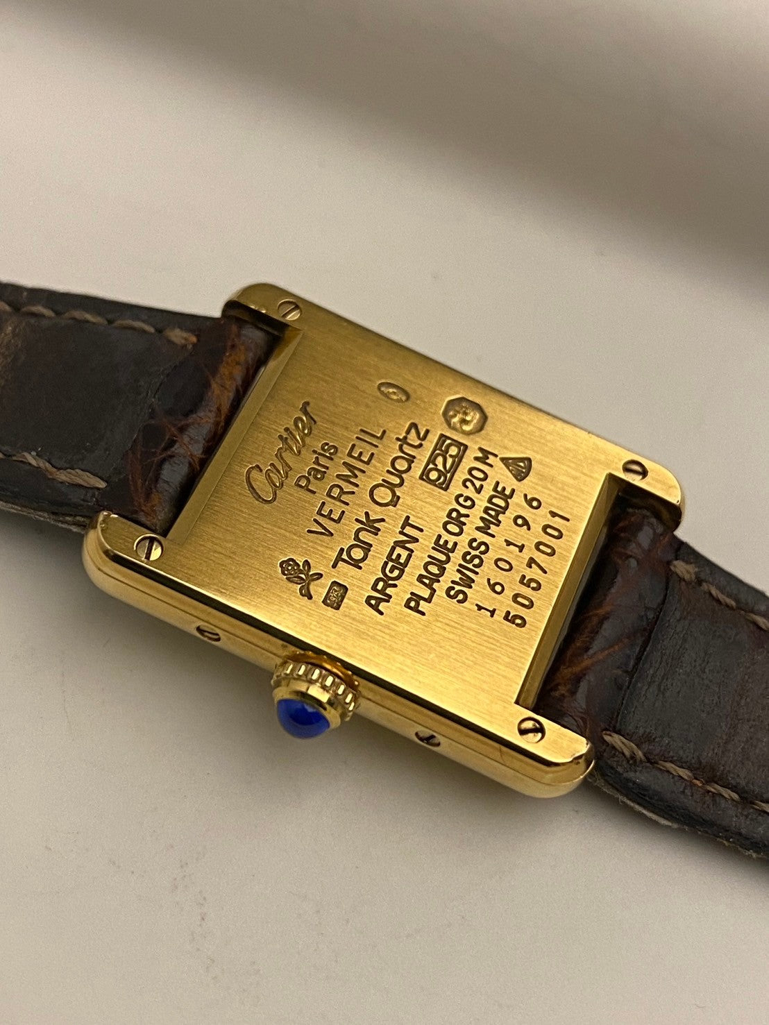 Cartier tank roman numerals brow strap