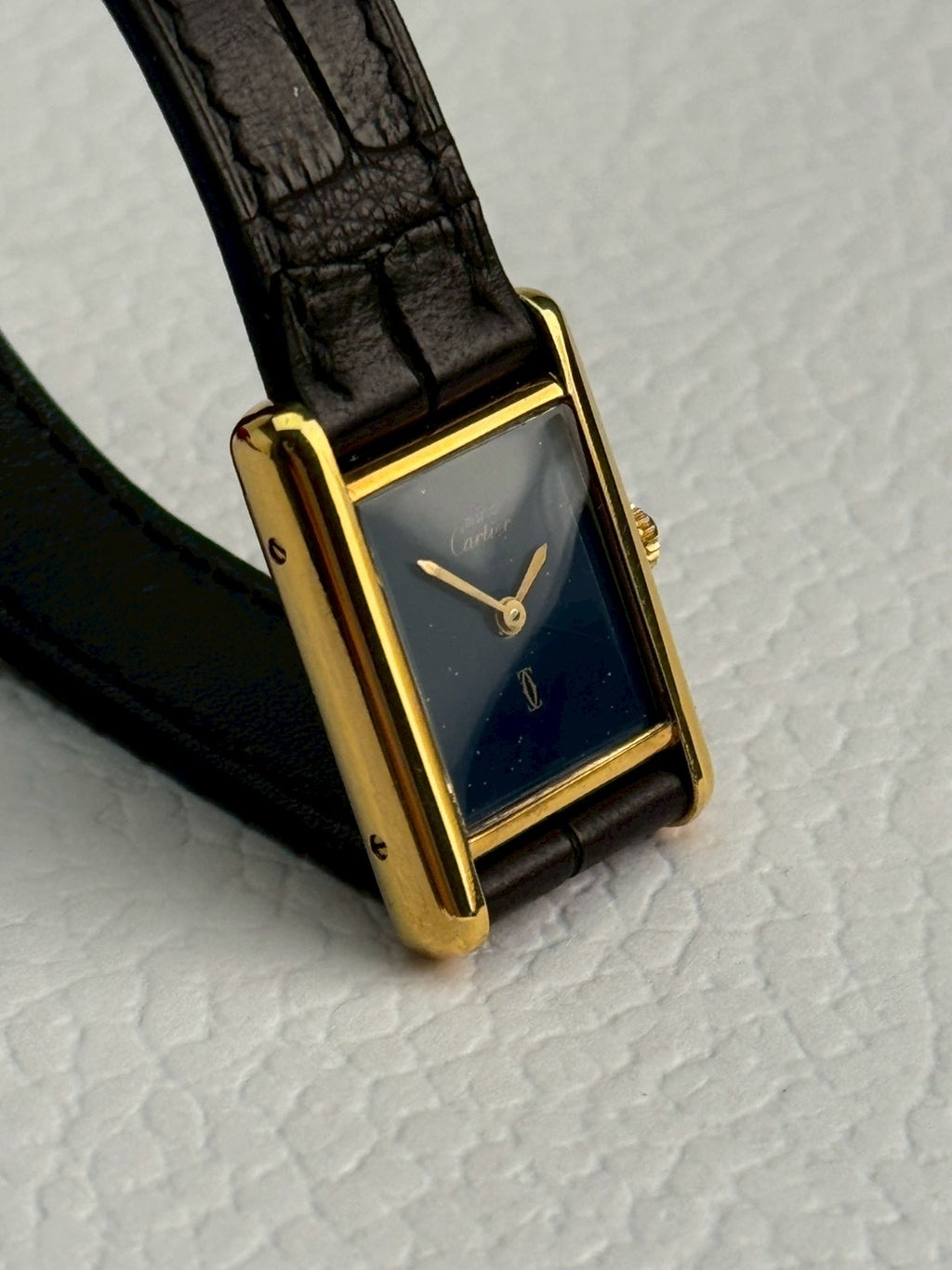 Cartier tank Manual blue s size. C.4849
