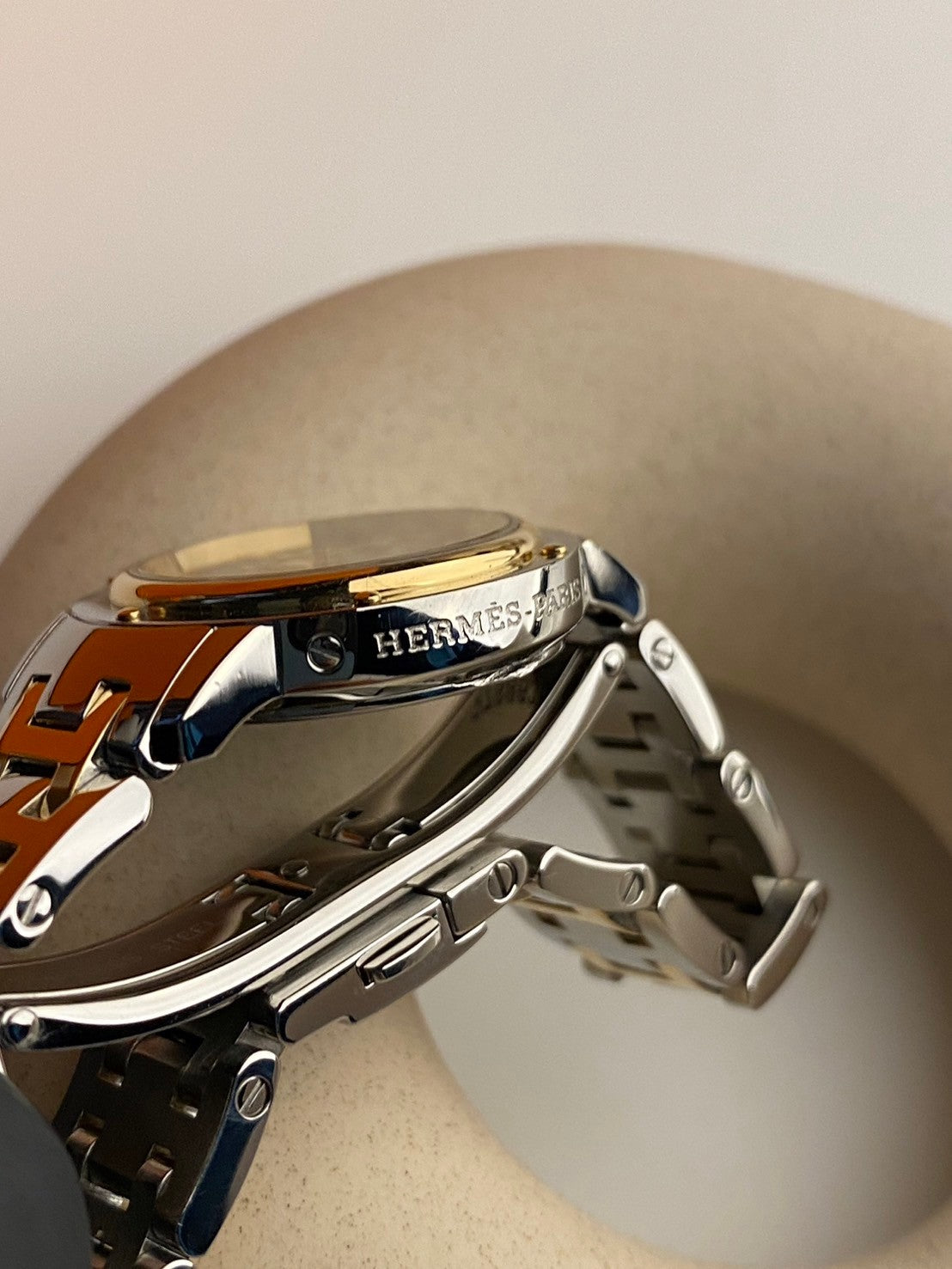 Hermes two tone pearl dial c.8638