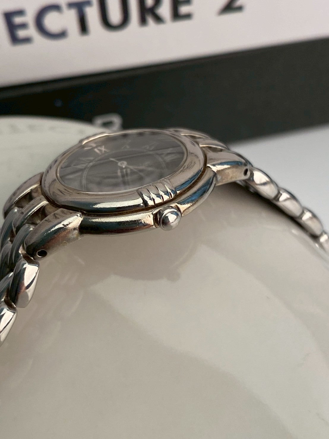 Ysl black dial silver watch