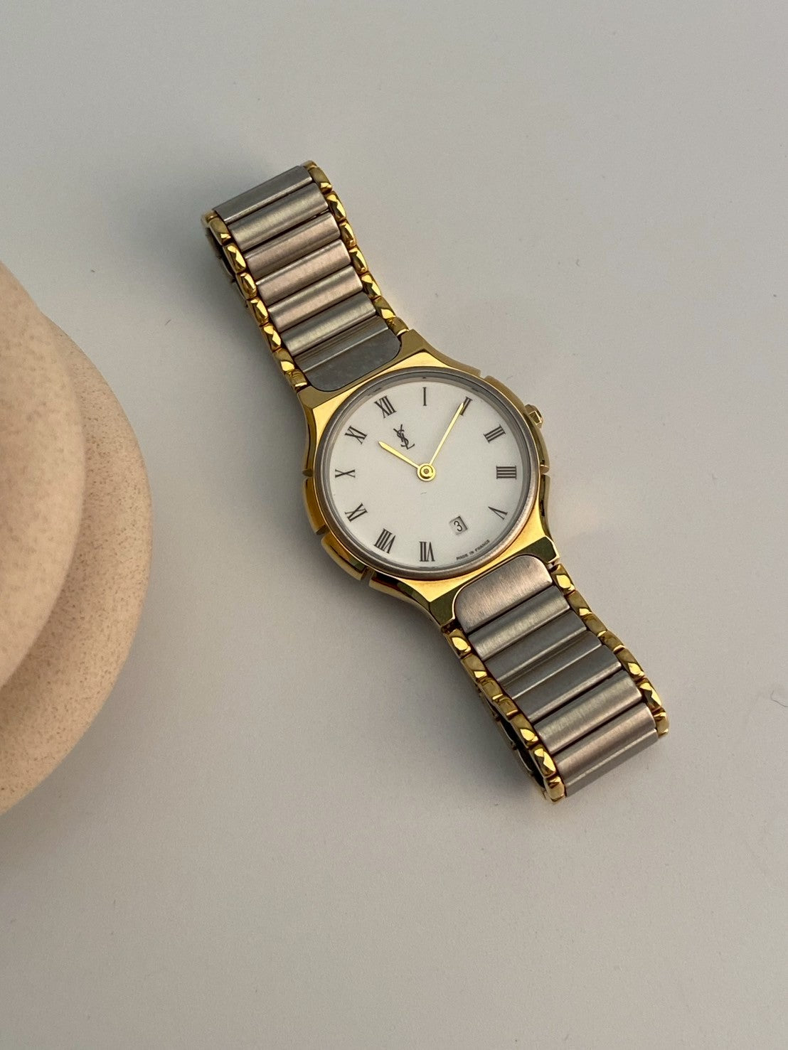 YSL twotone date watch c.0405